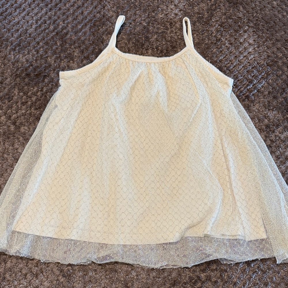 Zara Kids - Cream Sleeveless Mesh Top